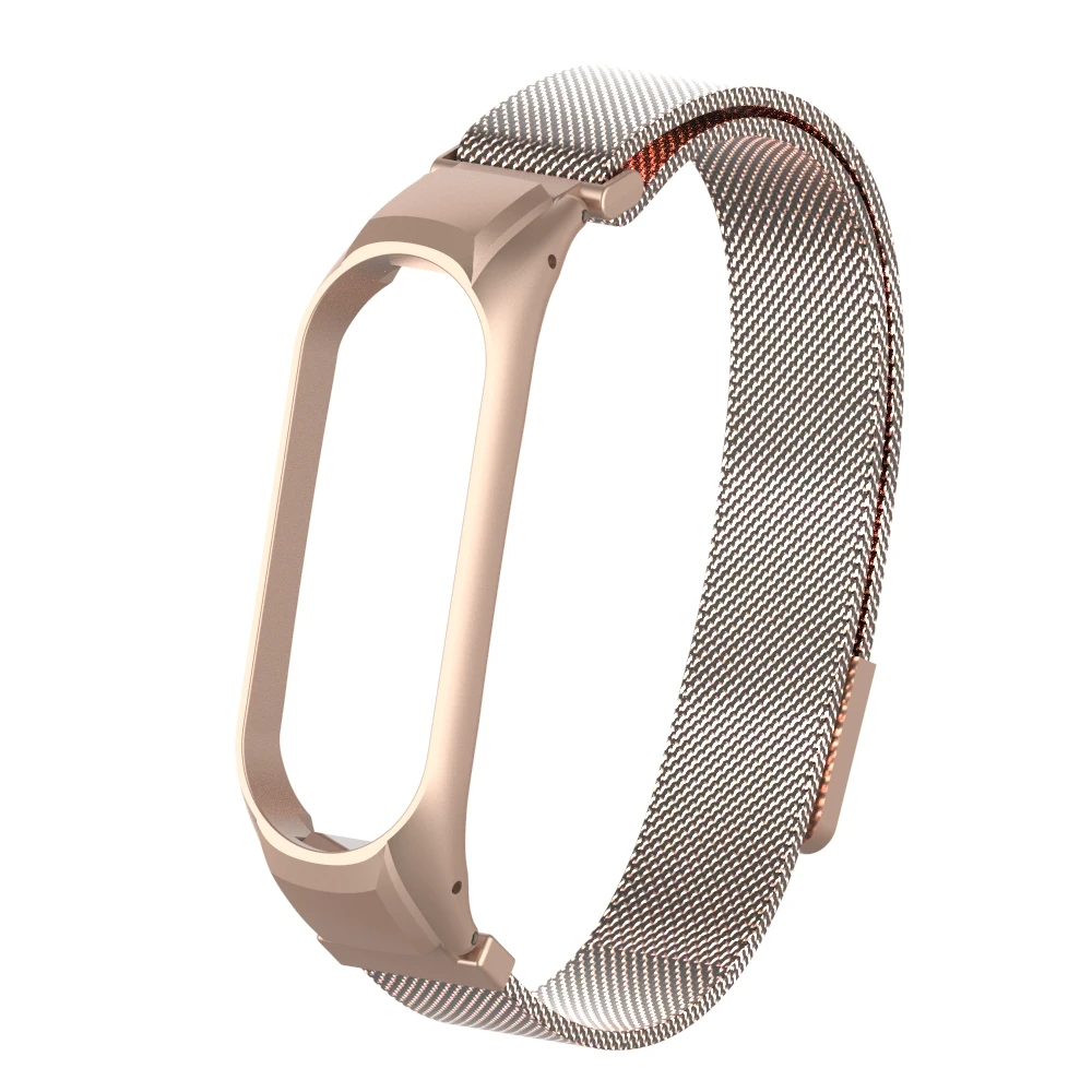 Bronze gold Браслет mi Band 4, 3, магнитный привлекательный металлический браслет и браслет для Xiaomi mi, Band 4, Смарт mi 3, 4, аксессуары, ремешок на запястье - Цвет: Bronze gold