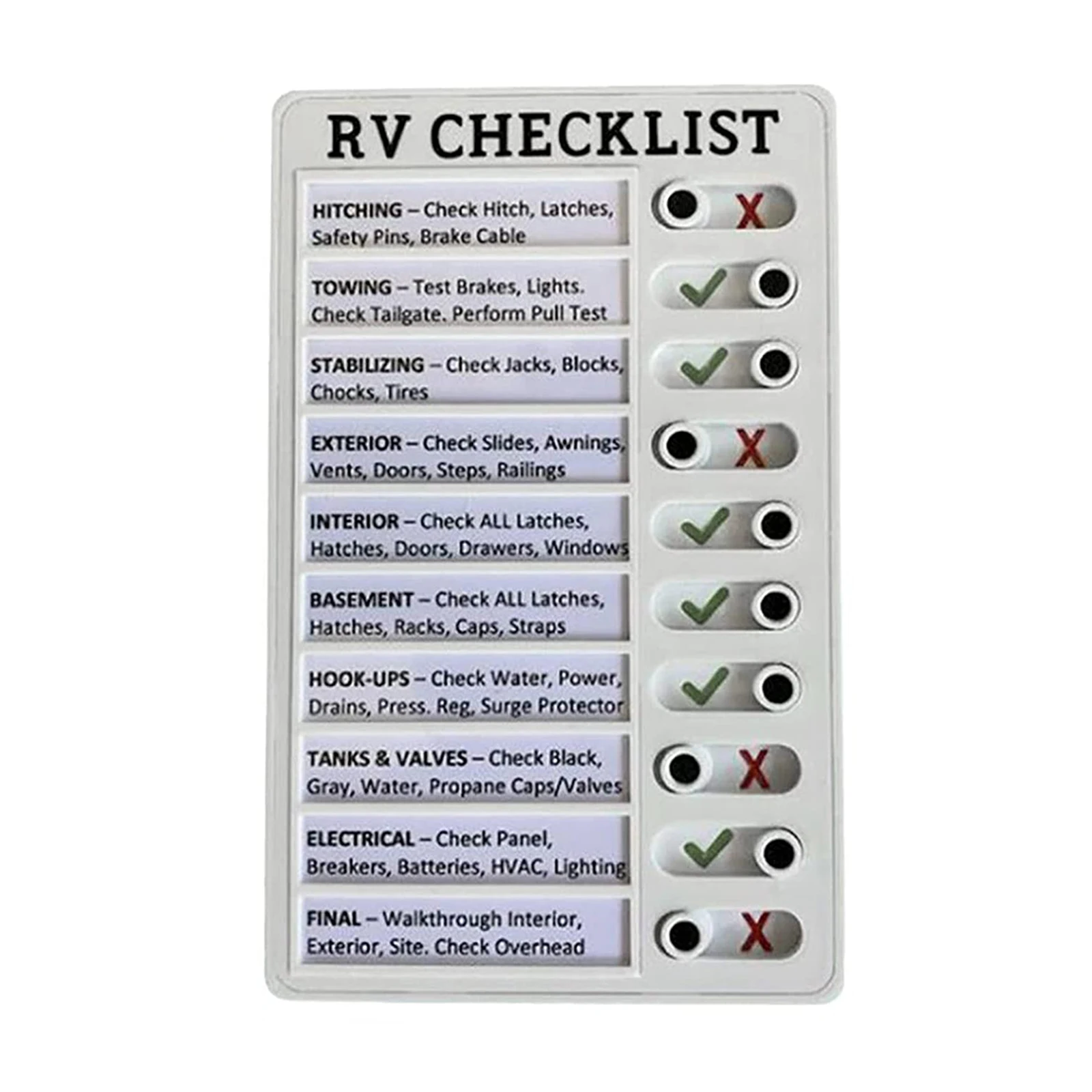 

RV Memo Message Form RV Checklist Portable PVC Removable Reusable Plastic Car Exterior Plaque Checklists Memos