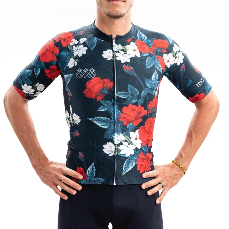 

TRES PINAS cycling team jersey summer short-sleeved quick-drying breathable outdoor sports shirt MTB Bike Jersey