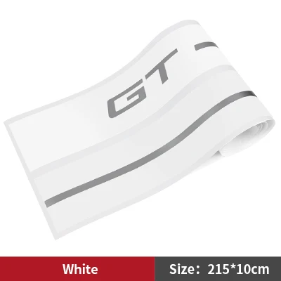 White TPIC наклейки для автомобиля из углеродного волокна GT LOGO, боковые полосы для гоночного автомобиля, наклейки для кузова и наклейки для Ford Mustang 2009 - Название цвета: White