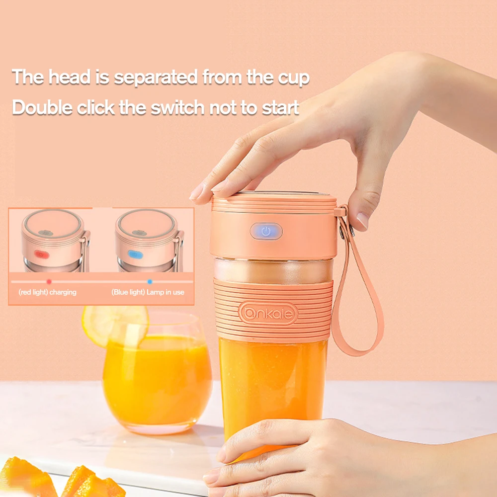 

2022 300ML Portable Juicer USB Rechargeable Mini Juice Cup Machine Fast Blender Food Processor