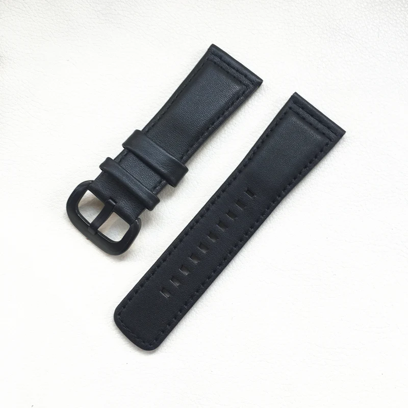 28mm*24mm Soft Calf Leather Brown Black With White Yellow Stitches Wristband Watch Band Strap Belt For Seven Friday Bracelet