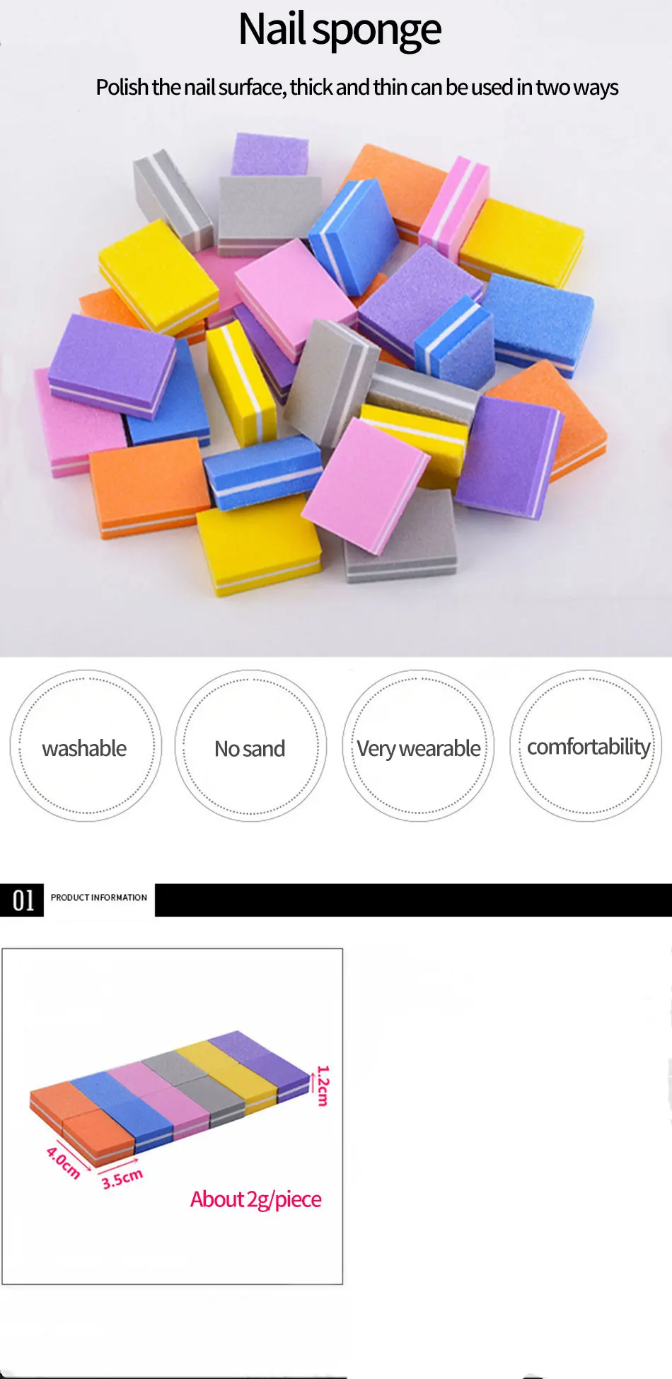 50 штук небольших губчатых квадратов полированные и формованные пилки для ногтей