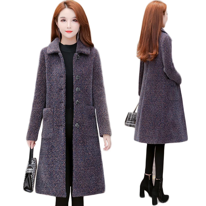 Haute Couture Fur Parkas Elegant Top Women Clothing Winter  Shaggy Coat Korean style Jacket Imitate Mink Cashmere Long Outerwear