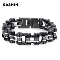 vintage mens chain bracelets bangles biker bicycle motorcycle chain link bracelets for men black stainless steel jewelry