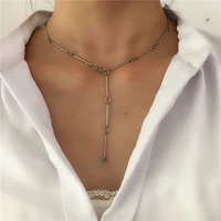2020 simple stainless steel bamboo chain choker necklace female personality diy chains necklaces for women jewelry