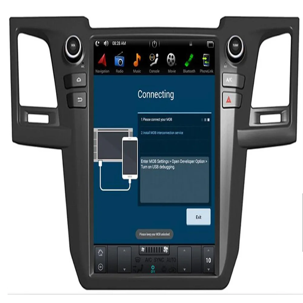 12 1 &quotTesla Android 9 0 7 подходит для TOYOTA Fortuner/HILUX Revo 2004 05- 2011 2012 2013 2014 2015 автомобильный