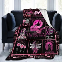 breast cancer pink ribbon soft throw blanket for women men kid lightweight fleece blanket for couch sofa