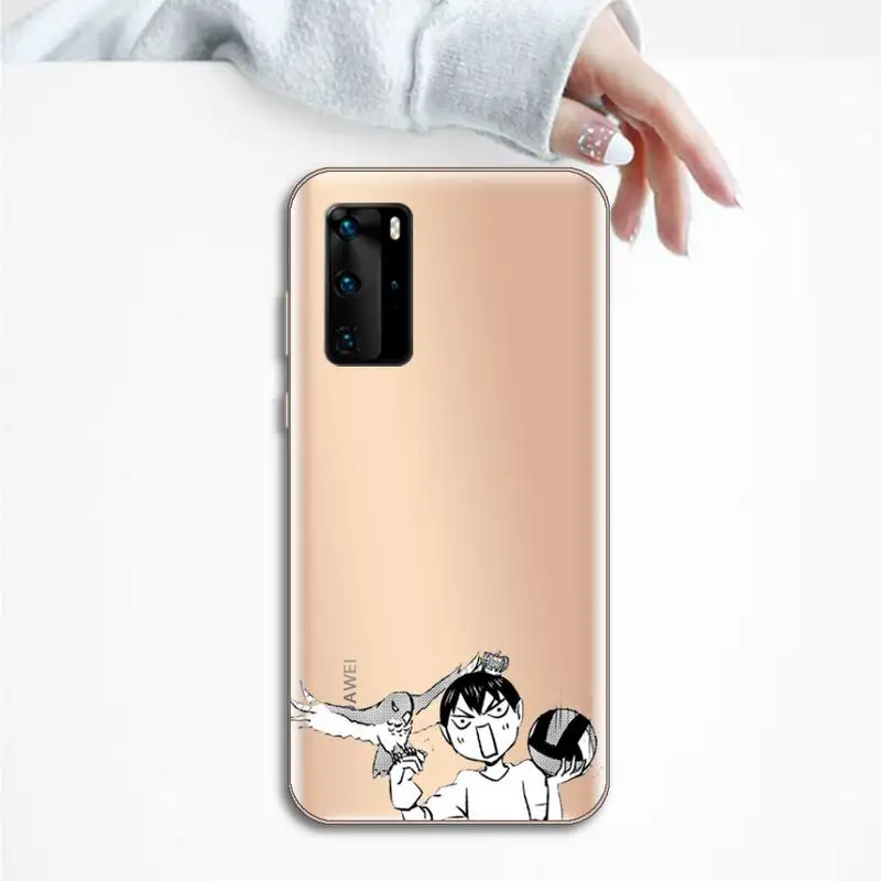 

Cute Japan Anime Oya Haikyuu Phone Case Transparent for huawei honor P 40 30 20 lite Pro 10 i 8 9 x p smart 2019