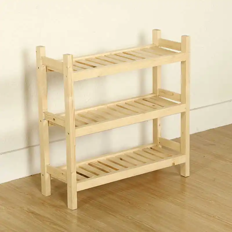 

High quality China hotpot vegetable shelf carbonized fire solid wood storage rack kitchen accessories organizer three layers