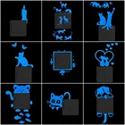 Наклейка с выключателем света, светящиеся наклейки на стену, Мультяшные наклейки, наклейка для детской комнаты, украшение для дома, Сказочная кошка