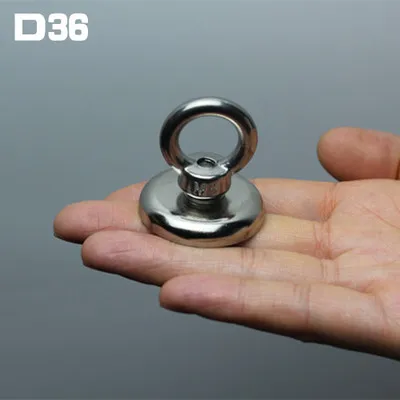 D36 (pull max 29KG) 1 шт./партия, сильное магнитное железо, речная рыбалка, приспособление для ловли рыбы, высокопрочный магнит, Круглый Мощный магнит - Цвет: D36 (pull max 29KG)