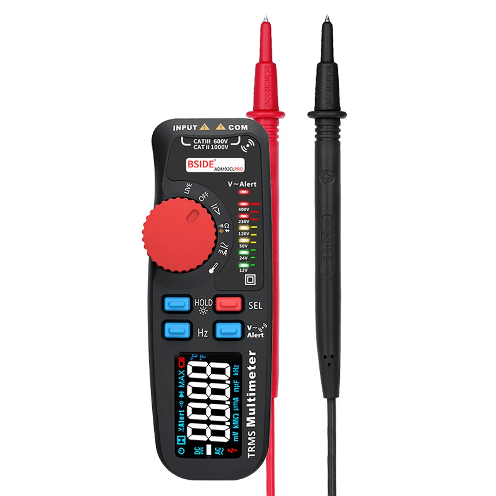 

BSIDE ADM92CL PRO Mini TRMS Digital Multimeter AC/DC Voltage Current Resistance Diode Capacitance Frequency Meter 6000 Counts