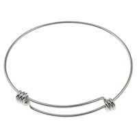 5pcslot stainless steel diy charm bangle 65mm jewelry finding supplies expandable adjustable wire bangle wholesale women gift