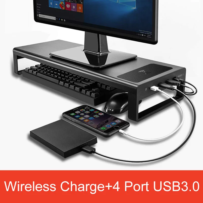 Алюминиевая Подставка для монитора USB 3 0 металлический корпус поддержка передачи