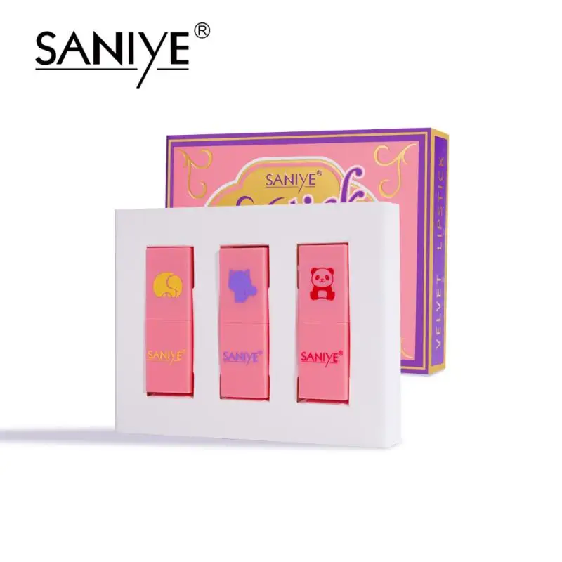 SANIYE красная помада 3cps/Набор Женская Подарочная коробка долговечная