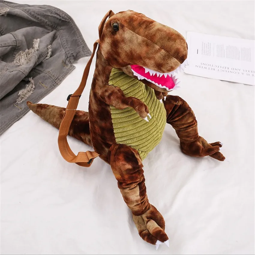 

Fashion Creative 3D Dinosaur Backpack for Children Cartoon Animal Plush Dinosaurs Bag Cute Funny Parent-child Bags for Girl Boys
