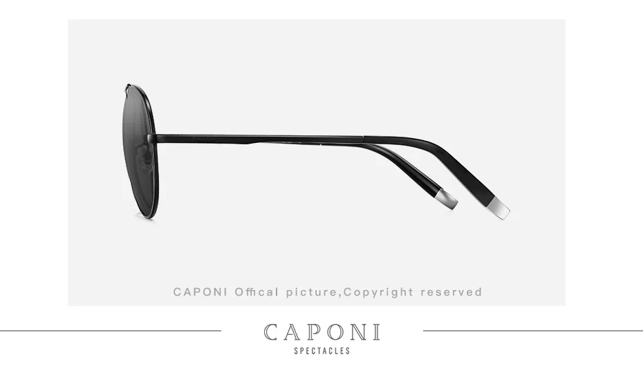 CAPONI Pilot Солнцезащитные очки Мужские поляризационные фотохромные Винтажные Солнцезащитные очки Классическая оправа из сплава очки для вождения для женщин UV400 CP3103