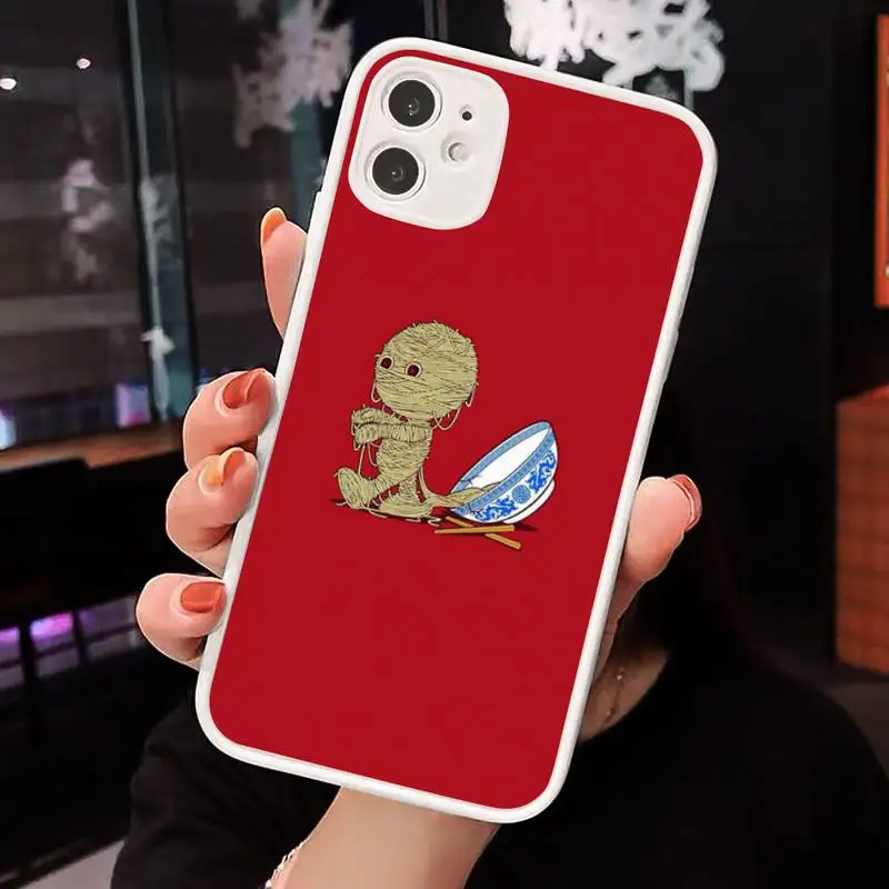 

Cute noodle cat food art cartoon Phone Cases Matte Transparent for iPhone 7 8 11 12 s mini pro X XS XR MAX Plus cover funda