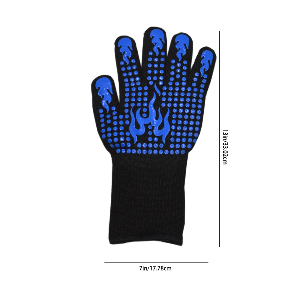 

BBQ Gloves High Temperature Resistance Oven Mitts Fireproof Barbecue Heat Insulation Microwave Oven Gloves for Barbecue Cooking