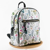 trendy flower female bag pu small section small fresh leisure travel backpack student backpack female spot