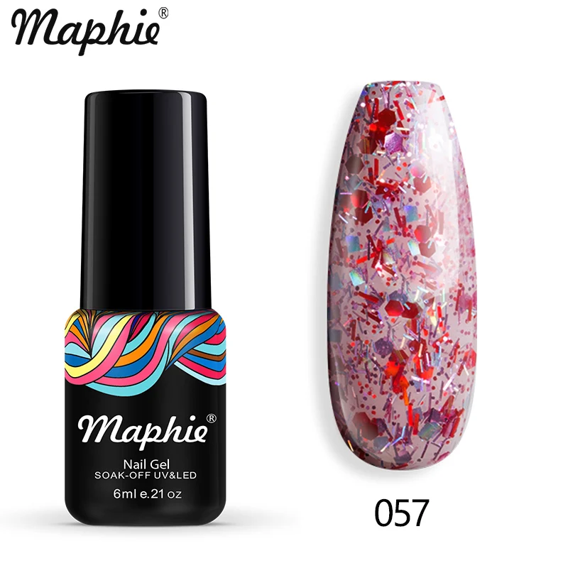 057 Maphie Гель-лак для ногтей все для маникюра Полупостоянный Vernish Soak Off UV/светодиодный Гель-лак нужен базовый верхний слой Блестящий цветной гель - Цвет: 057