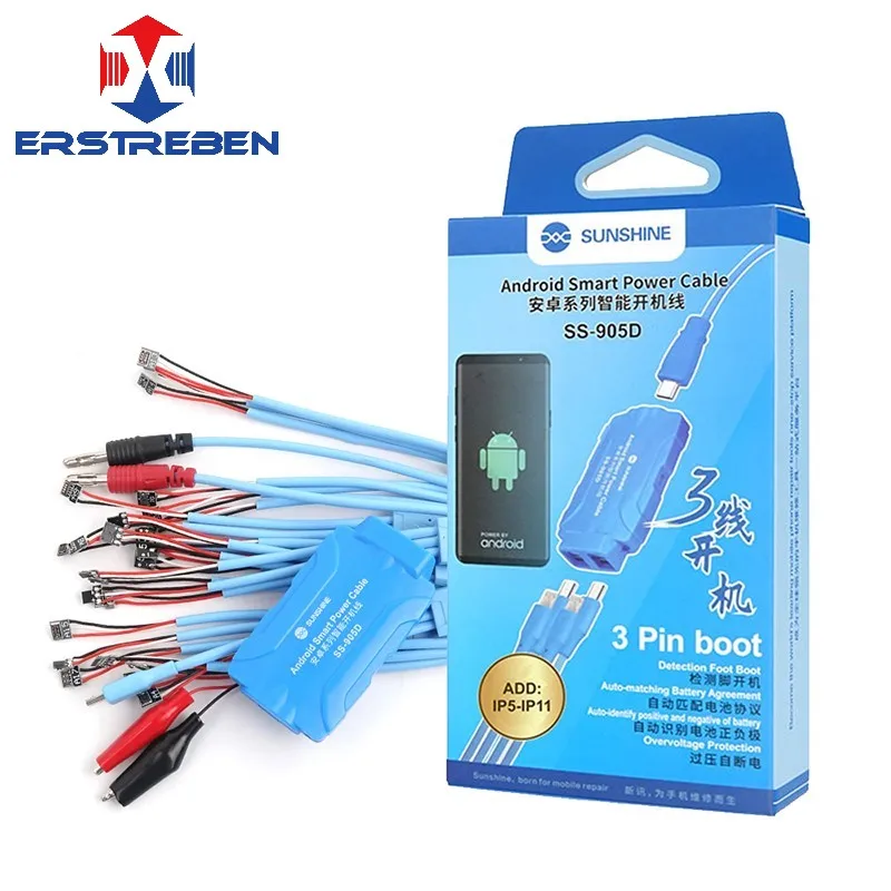 sunshine ss 905d android ios phone power test cable is suitable for iphone 5g 11 pro max and samsung huawei supply testing cable free global shipping