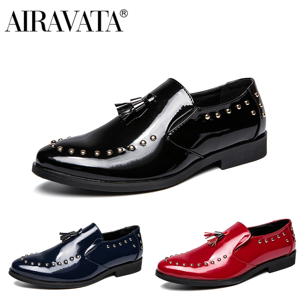 

Туфли Airavata мужские кожаные, без застежки, с бахромой, заостренным носком, в британском стиле, повседневные деловые, для офиса, весна