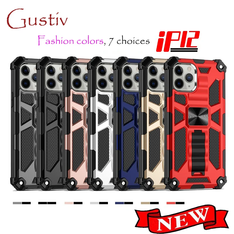 

Luxury Armor Shockproof Case For iphone 12 Mini 11 Pro XS Max XR X 7 8 Plus Full Cover Car Magnetic Ring Case