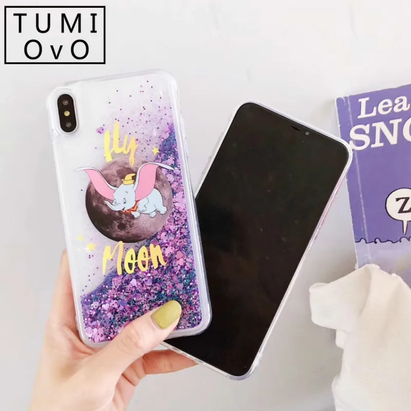 Мультфильм Луна слон Дамбо Жидкий чехол для huawei P30 Pro P20 Lite P10 рlus Nova 4 3 3e 3i 2 2S 2i P Smart Коврики 20 20X