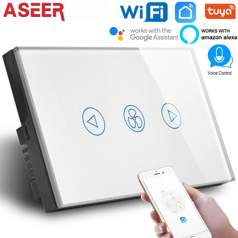 ASEER wi-fi переключатель вентилятора AU US стандартный WIFI 600 Вт AC110 ~ 240 В белая панель из