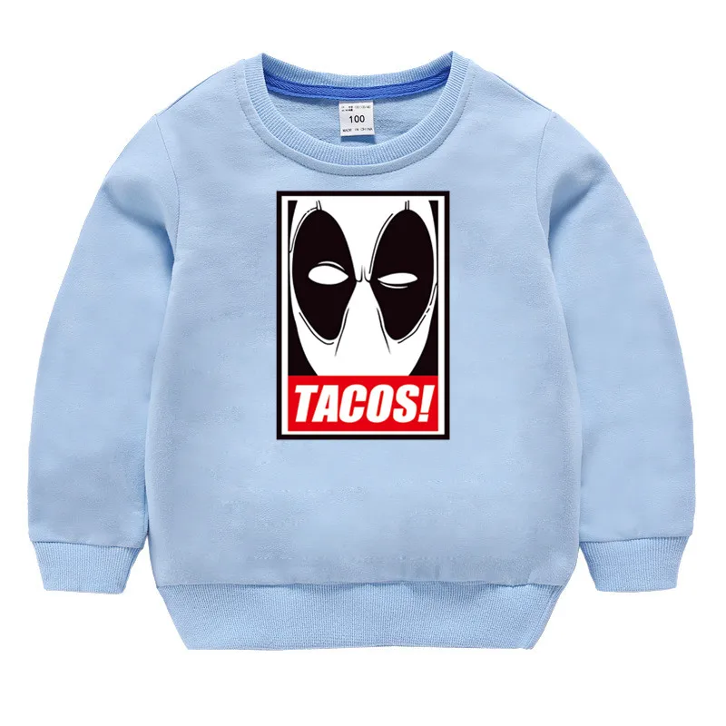 Детские хлопковые толстовки с капюшоном принтом Дэдпул хлопковый пуловер для