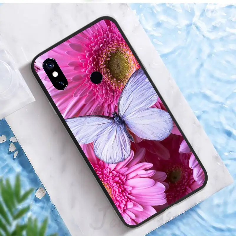 

Flowers and butterflies art high quality Phone Case For Xiaomi Redmi note 7 8 9 t k30 max3 9 s 10 pro lite