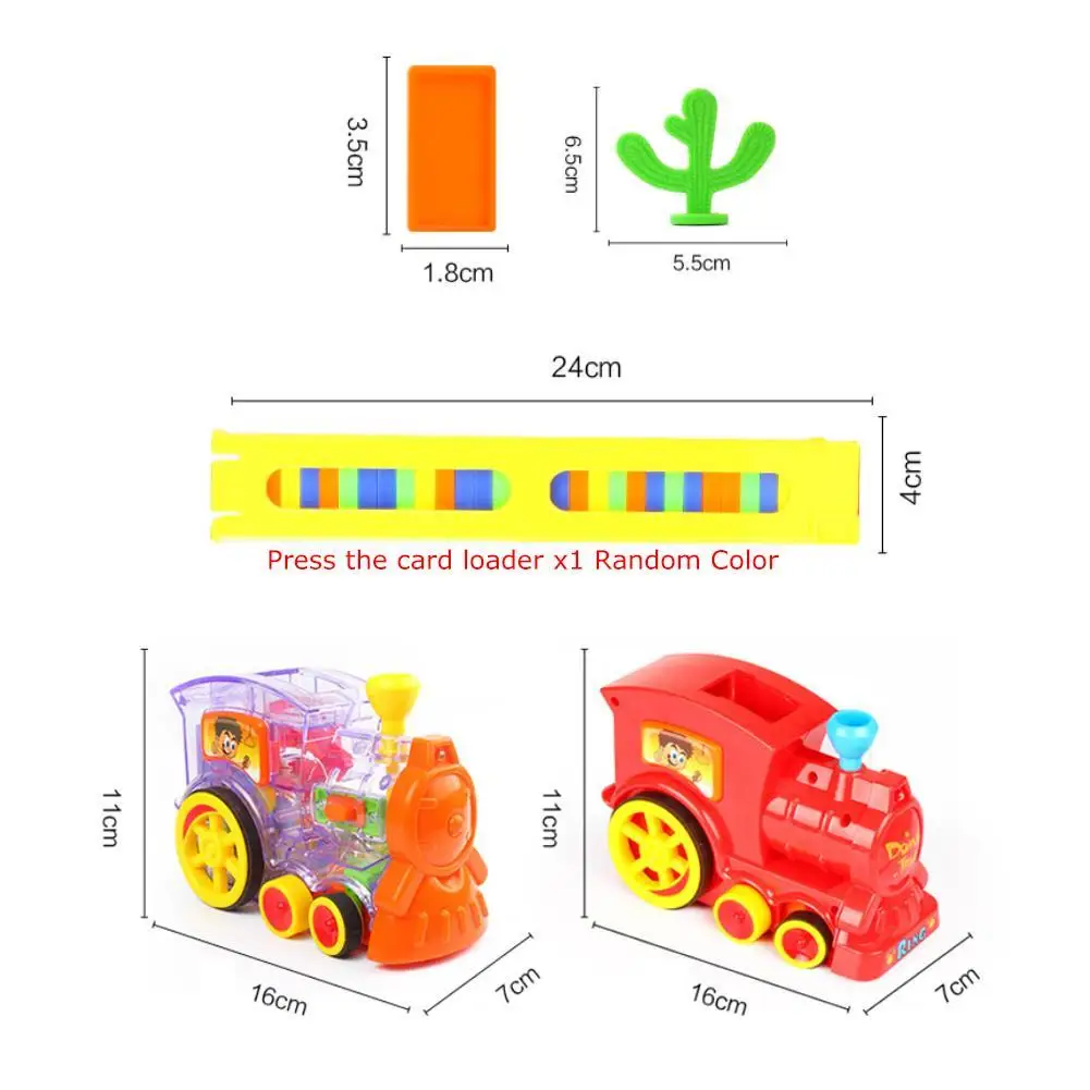 

Electric Automatic Domino Train with Sound Light Building Stacking Gift Children's Educational Toy Parent-Child Interactive Game