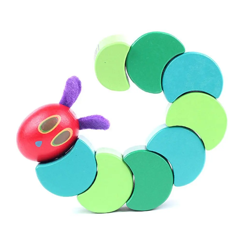 Деревянные детские пальчиковые гибкие блоки очень Голодные гусеницы крутильная