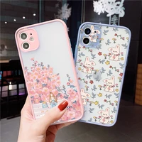 cute rabbit garden flower painting phone case for iphone 7 8 plus se 2020 x xr xs max 12 13 mini 11 pro max protective cover