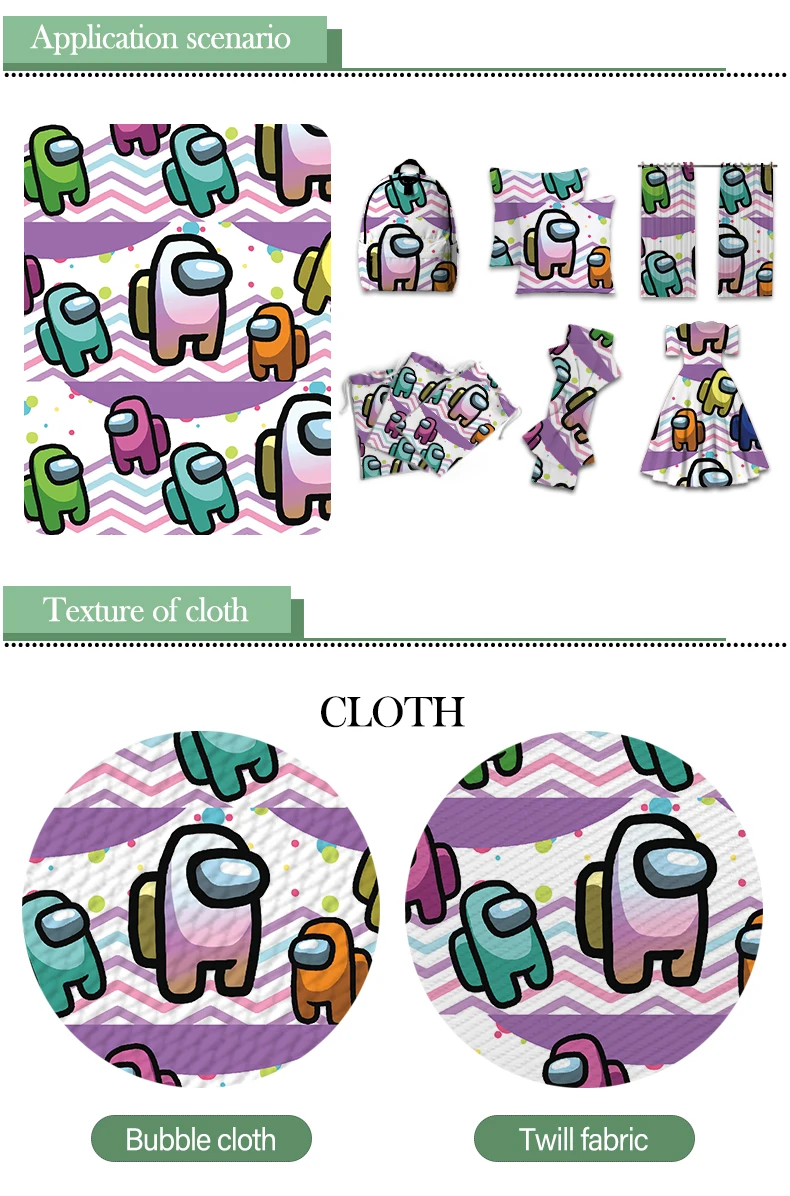 

Popular Among Us Game Fabric Polyester Cotton Printed for Kids Clothes Hometextile Curtain Cushion Cover DIY 50*145CM