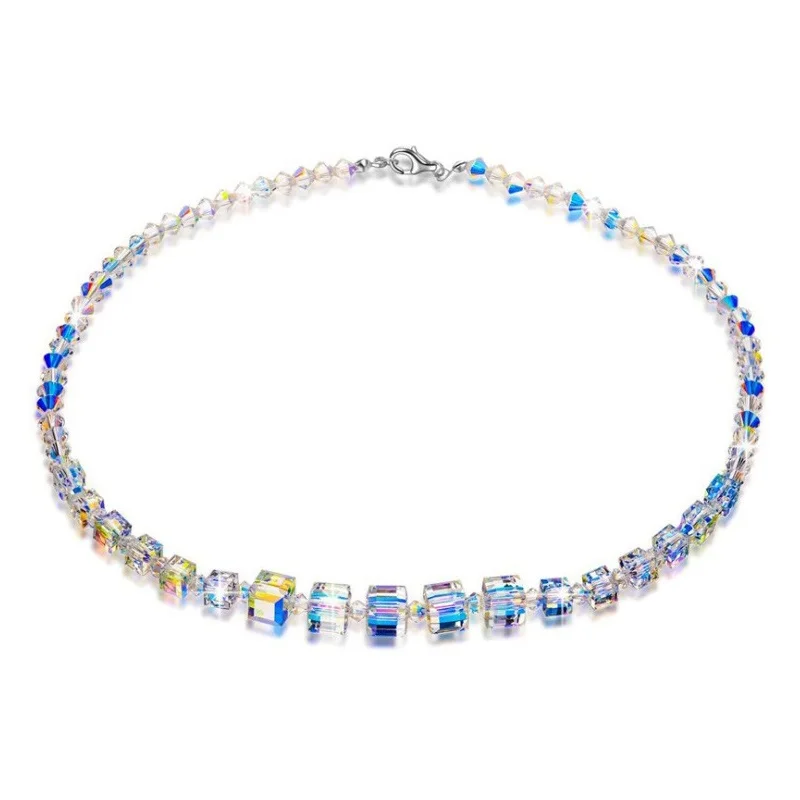 Элегантные Геометрические Квадратные Австрийские красочные белые Кристальные