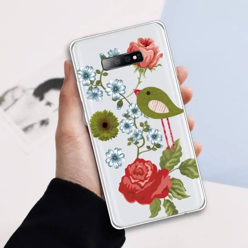 

Summer OF Palm Leaf Banana Leaf Flower Plants Phone Case Transparent For Samsung Galaxy A 71 21s S note 8 9 10 plus 20 ultra