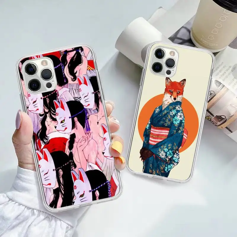 

Japanese Style Anime Fox Phone Case for iPhone 11 12 13 mini pro XS MAX 8 7 6 6S Plus X 5S SE 2020 XR case