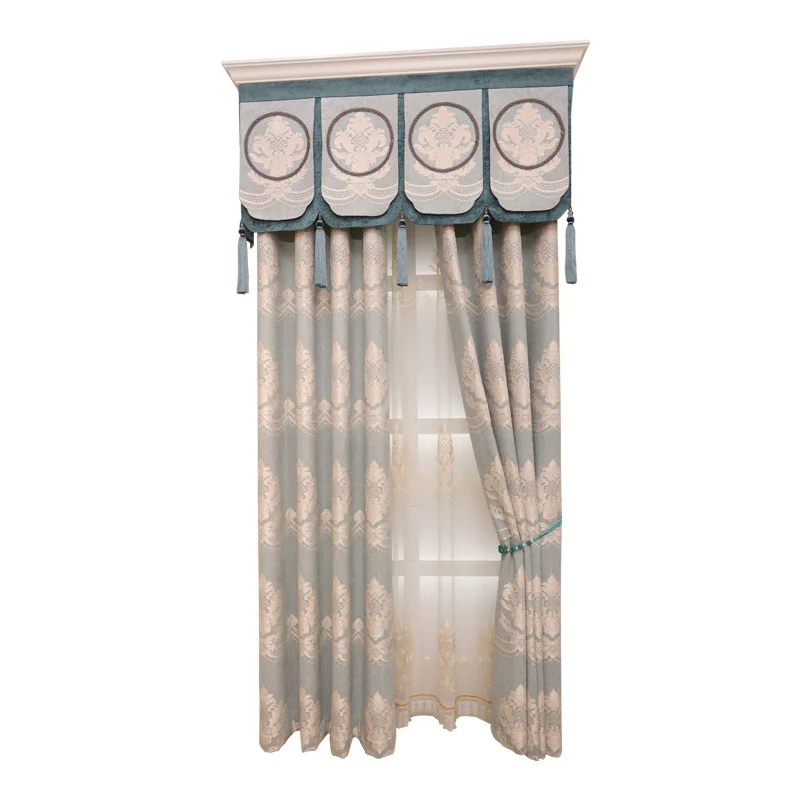

European-Style Thicken Chenille Jacquard Curtains for Living Room Bedroom Curtains Luxury Home Decor Fashion Voile