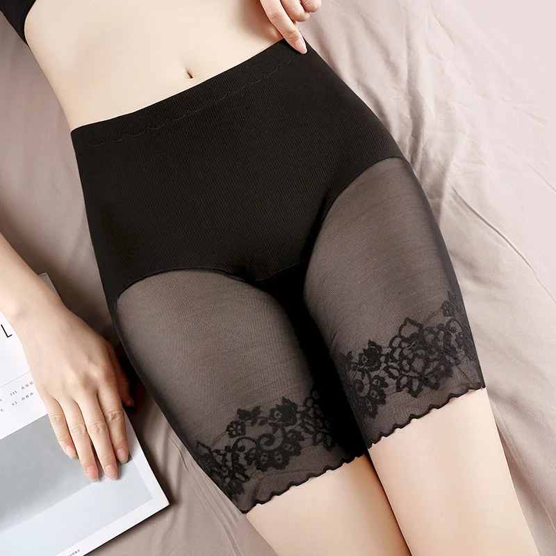 

Ladies Seamless Lace Safety Shorts Underpants Woman High Elastic Under Skirt Shorts Sexy Anti Chafing Womens Boyshort Panties