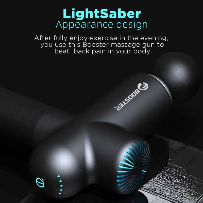 Профессиональный Массажный пистолет Booster Lightsaber Smart-Hit с глубиной массажа 80 мм и
