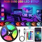 Светодиодная лента USB Bluetooth 5050 RGB, гибкая светодиодная лента 5 В, Диодная лента для телевизора, светильник Ки рабочего стола, экрана, фонового освещения