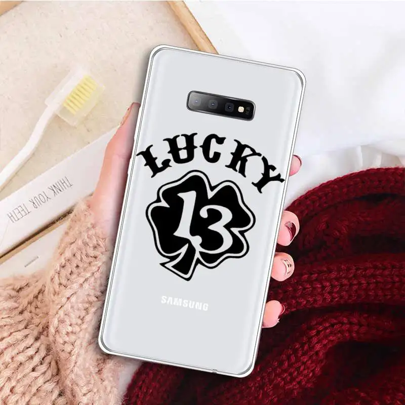 

Lucky Number 13 Phone Case Transparent for samsung A 21s 50 51 71 S 8 9 20 20fe note 10 20 ultra plus