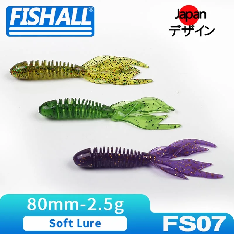 

Multi-Tail Worm Soft Lure 80mm 2.5g Plastic Rubber Bait For Bass Pike With Salt and Smell Fishing