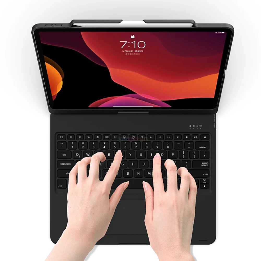 Поворотный Чехол для беспроводной клавиатуры Bluetooth чехол с сенсорной панелью 2020