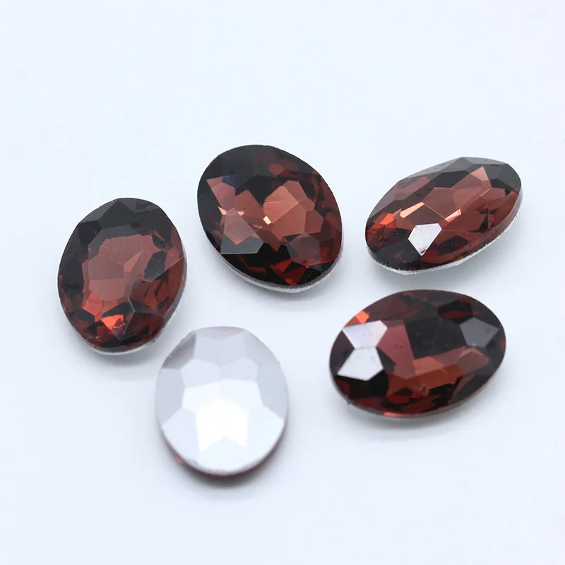 10 шт./упак. 3D ногтей Стразы блестящая Цвет Стекло Камень Кристалл Овальный острым