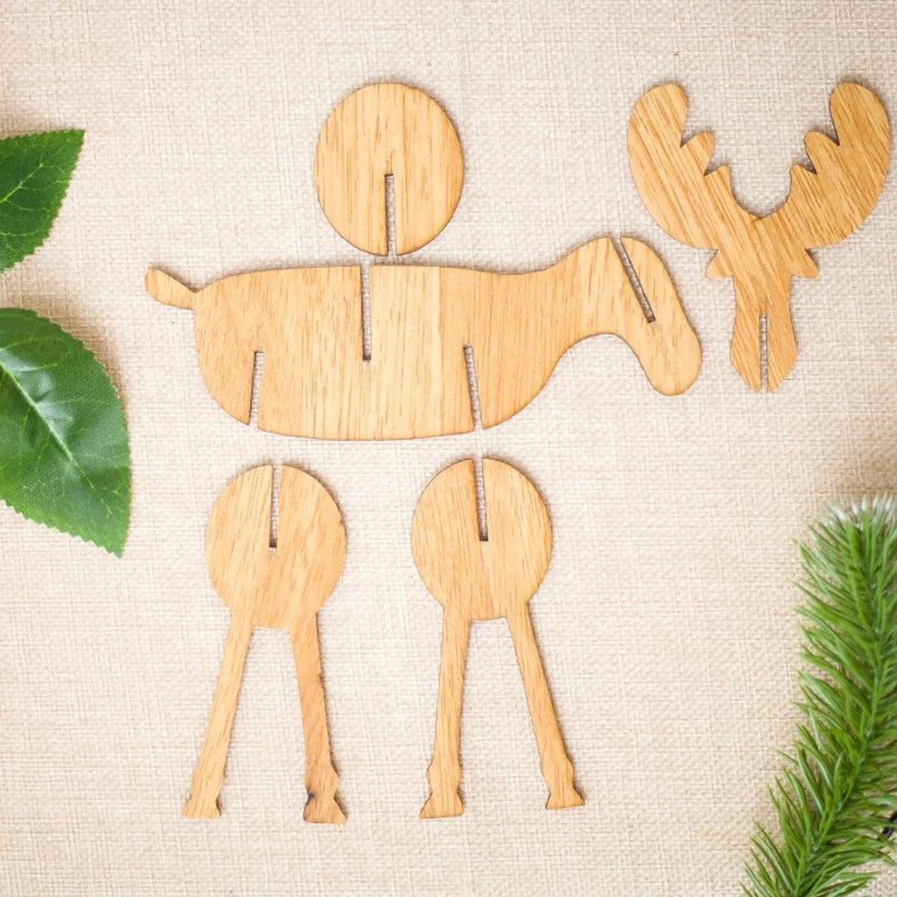 Деревянные DIY рождественские олень лося украшения для рождественской елки вечерние витрины украшения окна