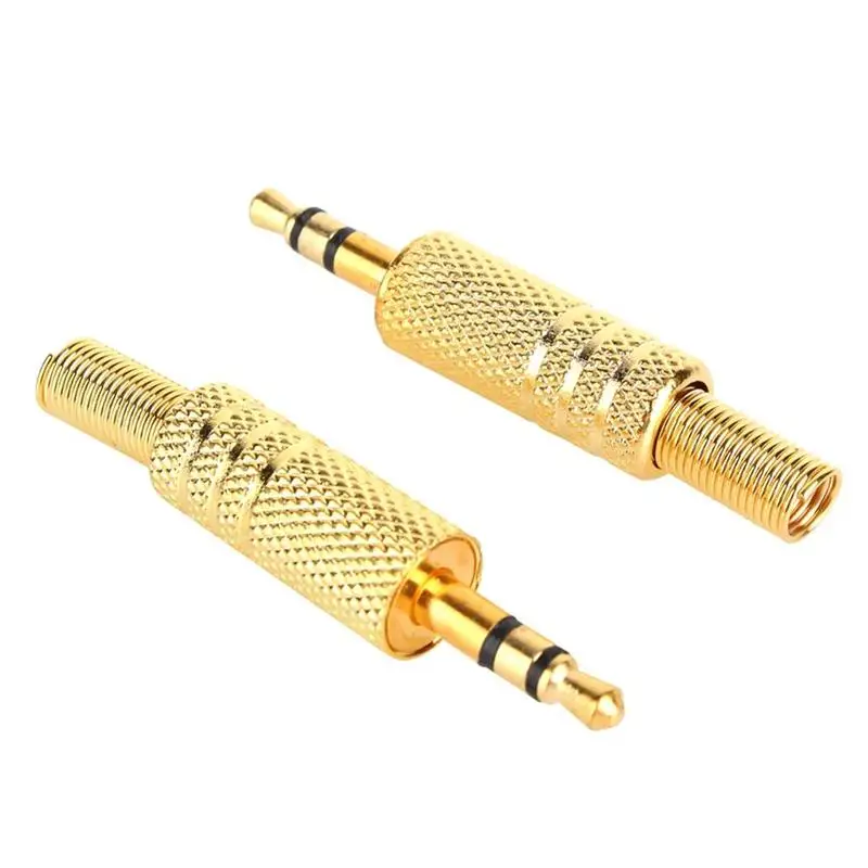 Полностью металлический двухканальный 3 5 стерео штекер мм провод для наушников